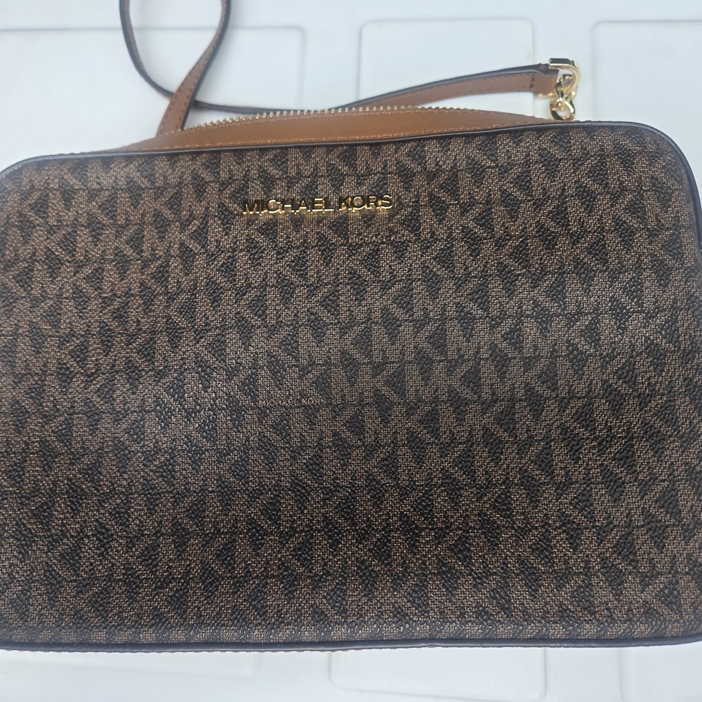 Michael Kors Brown Monogram Crossbody Bag